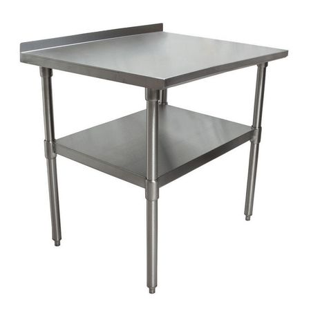 BK RESOURCES Work Table Stainless Steel Undershelf, Plastic feet 1.5" Riser 24"x24" SVTR-2424